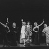 (L-R) Actresses Liliane Montevecchi, Betty Comden, Elaine Stritch, Phyllis Newman, Lee Remick and Barbara Cook performing a number from the Lincoln Center concert revival of the musical "Follies.".