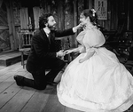 Actors John Rubenstein and Pamela Reed in a scene from the Broadway production of the play "Fools"