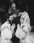 Actors John Rubenstein (L) and Pamela Reed (R) in a scene from the Broadway production of the play "Fools"