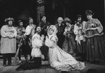 Actors Pamela Reed (6L), Florence Stanley (R), Mary Louise Wilson (3R), Harold Gould (4R) and John Rubenstein (4L) in a scene from the Broadway production of the play "Fools"