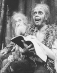 (L-R) Actors John Carradine and Keith Jochim as the Creature in a scene from the Broadway production of the play "Frankenstein.".
