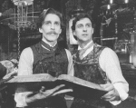 (L-R) Actors John Glover and David Dukes in a scene from the Broadway production of the play "Frankenstein.".