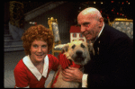 Annie, Sandy and Daddy Warbucks in a scene from the Toronto production of the musical "Annie."