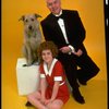 Andrea McArdle as Annie w. Sandy and Reid Shelton as Daddy Warbucks from the Broadway production of the musical "Annie."