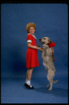 Actress Mary K. Lombardi as Annie w. O'Malley as Sandy from the Detroit production of the musical "Annie."