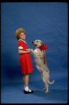 Actress Mary K. Lombardi as Annie w. O'Malley as Sandy from the Detroit production of the musical "Annie."