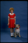 Actress Mary K. Lombardi as Annie w. O'Malley as Sandy from the Detroit production of the musical "Annie."