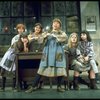 Orphans, incl. Danielle Brisebois (L) in a scene from the Broadway production of the musical "Annie."