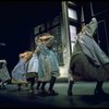 Orphans, incl. Danielle Brisebois (R) in a scene from the Broadway production of the musical "Annie."