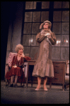 L-R) Actresses Dorothy Loudon as Miss Hannigan and Sandy Faison as Grace in a scene from the Broadway production of the musical "Annie."