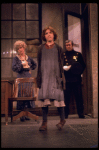 Actresses Andrea McArdle as Annie and Dorothy Loudon as Miss Hannigan (L) w. a policeman in a scene from the Broadway production of the musical "Annie."