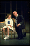 Actors Reid Shelton as Daddy Warbucks and Andrea McArdle as Annie in a scene from the Broadway production of the musical "Annie."