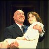Actors Reid Shelton as Daddy Warbucks and Andrea McArdle as Annie in a scene from the Broadway production of the musical "Annie."