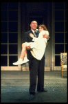 Actors Reid Shelton as Daddy Warbucks and Andrea McArdle as Annie in a scene from the Broadway production of the musical "Annie."