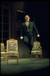 Actor Edwin Bordo jumping in a scene from the Broadway production of the musical "Annie."