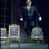 Actor Edwin Bordo jumping in a scene from the Broadway production of the musical "Annie."