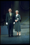 Actors Edwin Bordo and Edie Cowan in a scene from the Broadway production of the musical "Annie."