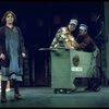 Actress Andrea McArdle as Annie w. Sandy being taken away by dog catchers in a scene from the Broadway production of the musical "Annie."