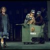 Actress Andrea McArdle as Annie w. Sandy being taken away by dog catchers in a scene from the Broadway production of the musical "Annie."