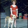 Actress Andrea McArdle as Annie w. Sandy in a scene from the Broadway production of the musical "Annie."