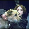 Actress Andrea McArdle as Annie w. Sandy in a scene from the Broadway production of the musical "Annie."
