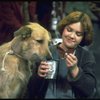 Actress Andrea McArdle as Annie w. Sandy in a scene from the Broadway production of the musical "Annie."