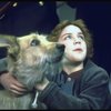 Actress Andrea McArdle as Annie w. Sandy in a scene from the Broadway production of the musical "Annie."