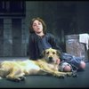 Actress Andrea McArdle as Annie w. Sandy in a scene from the Broadway production of the musical "Annie."