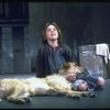 Actress Andrea McArdle as Annie w. Sandy in a scene from the Broadway production of the musical "Annie."
