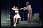 Actors Andrea McArdle as Annie, Sandy Faison as Grace and Reid Shelton as Daddy Warbucks in a scene from the Broadway production of the musical "Annie."