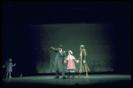 Actors Andrea McArdle as Annie, Sandy Faison as Grace and Reid Shelton as Daddy Warbucks in a scene from the Broadway production of the musical "Annie."