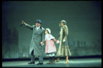 Actors Andrea McArdle as Annie, Sandy Faison as Grace and Reid Shelton as Daddy Warbucks in a scene from the Broadway production of the musical "Annie."