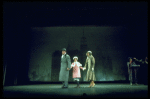 Actors Andrea McArdle as Annie, Sandy Faison as Grace and Reid Shelton as Daddy Warbucks in a scene from the Broadway production of the musical "Annie."