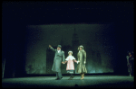 Actors Andrea McArdle as Annie, Sandy Faison as Grace and Reid Shelton as Daddy Warbucks in a scene from the Broadway production of the musical "Annie."