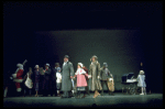 Actors Andrea McArdle as Annie, Sandy Faison as Grace and Reid Shelton as Daddy Warbucks in a scene from the Broadway production of the musical "Annie."
