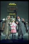 Actors Andrea McArdle as Annie, Sandy Faison as Grace and Reid Shelton as Daddy Warbucks in a scene from the Broadway production of the musical "Annie."