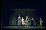 Actors Andrea McArdle as Annie, Sandy Faison as Grace and Reid Shelton as Daddy Warbucks in a scene from the Broadway production of the musical "Annie."