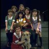 Actress Andrea McArdle as Annie w. Sandy, Danielle Brisebois and orphans in a scene from the Broadway production of the musical "Annie."