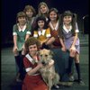 Actress Andrea McArdle as Annie w. Sandy, Danielle Brisebois and orphans in a scene from the Broadway production of the musical "Annie."