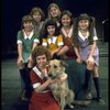 Actress Andrea McArdle as Annie w. Sandy, Danielle Brisebois and orphans in a scene from the Broadway production of the musical "Annie."
