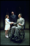 Andrea McArdle as Annie, Reid Shelton as Daddy Warbucks and Raymond Thorne as FDR in a scene from the Broadway production of the musical "Annie."
