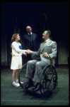 Andrea McArdle as Annie, Reid Shelton as Daddy Warbucks and Raymond Thorne as FDR in a scene from the Broadway production of the musical "Annie."