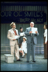 Actors Reid Shelton as Daddy Warbucks (2L) and Andrea McArdle as Annie (3L) in a scene from the Broadway production of the musical "Annie."