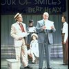 Actors Reid Shelton as Daddy Warbucks (2L) and Andrea McArdle as Annie (3L) in a scene from the Broadway production of the musical "Annie."