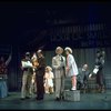 Actors Reid Shelton as Daddy Warbucks (3L) and Andrea McArdle as Annie (4L in a scene from the Broadway production of the musical "Annie."