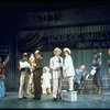 Actors Reid Shelton as Daddy Warbucks (3L) and Andrea McArdle as Annie (4L in a scene from the Broadway production of the musical "Annie."
