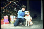 Sandy w. her trainer Bill Berloni on the set of the Broadway production of the musical "Annie."