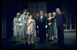 Sandy Faison as Grace (2L), Andrea McArdle as Annie (4L) and Reid Shelton as Daddy Warbucks (R) in a scene from the Broadway production of the musical "Annie."