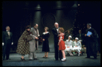 Sandy Faison as Grace, Andrea McArdle as Annie and Reid Shelton as Daddy Warbucks (C) in a scene from the Broadway production of the musical "Annie."