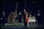 Sandy Faison as Grace, Andrea McArdle as Annie and Reid Shelton as Daddy Warbucks (C) in a scene from the Broadway production of the musical "Annie."